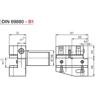 Porte-outil radial droit  forme b1